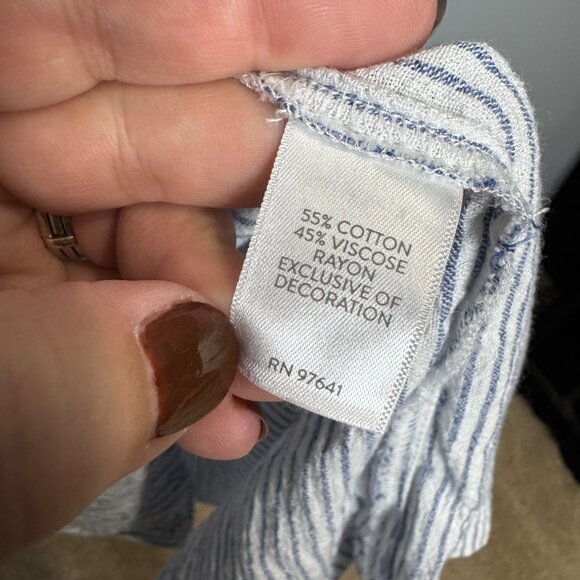 J. JILL ocean breeze striped embroidered dress size MP - Picture 8 of 9